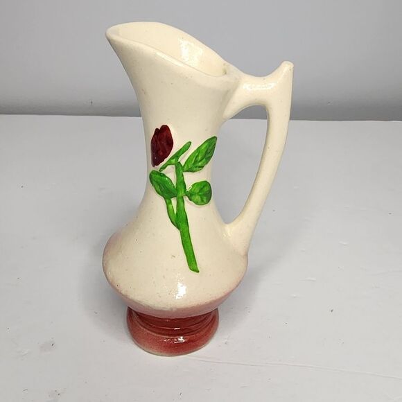 Vintage Purinton Slip Ware Flower Pitcher Bud Vase USA B3 - Picture 1 of 6